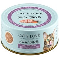 CAT'S LOVE Nassfutter Katze Adult Pure Filets Lachs und Huhn 12x100 g von Cat's Love