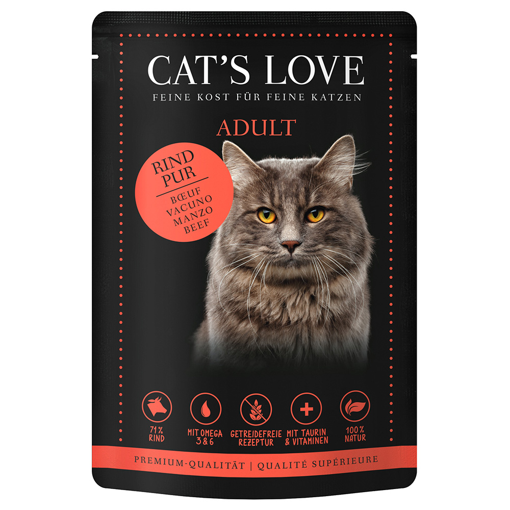 Cat's Love 12 x 85 g - Rind pur von Cat's Love