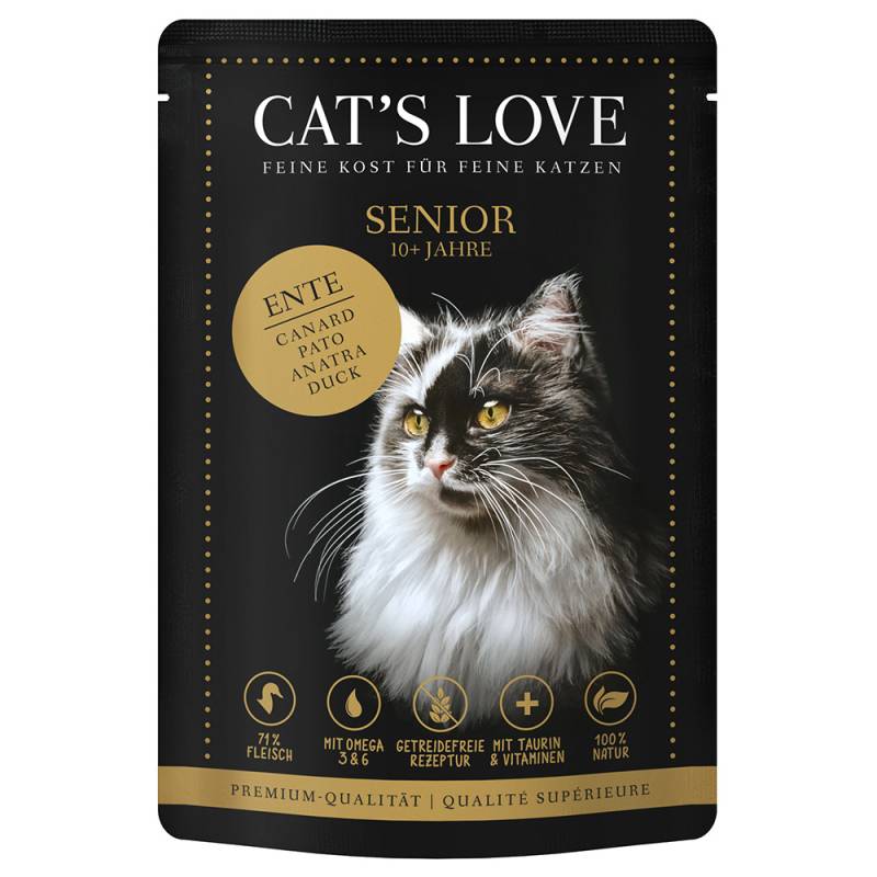 Cat's Love 12 x 85 g - Senior Ente von Cat's Love