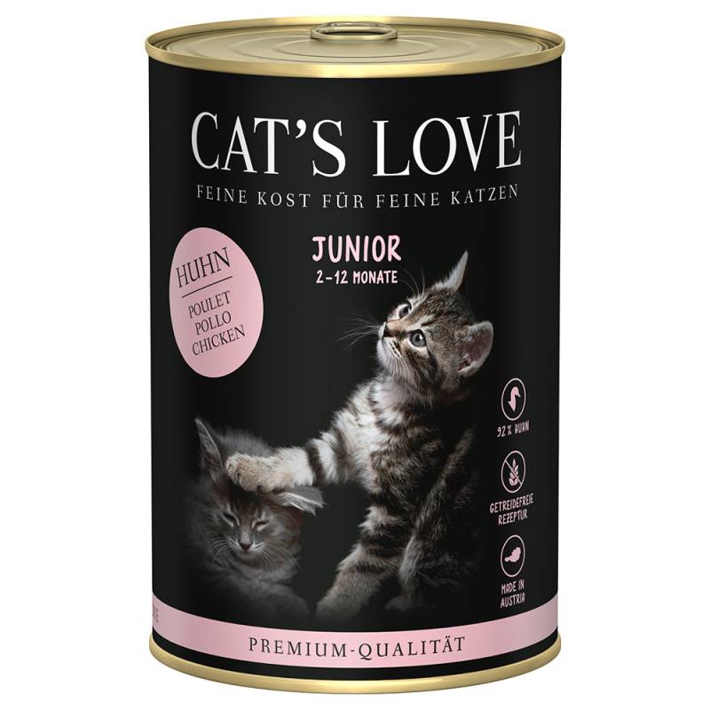 Cat's Love 6 x 400 g - Junior Huhn von Cat's Love