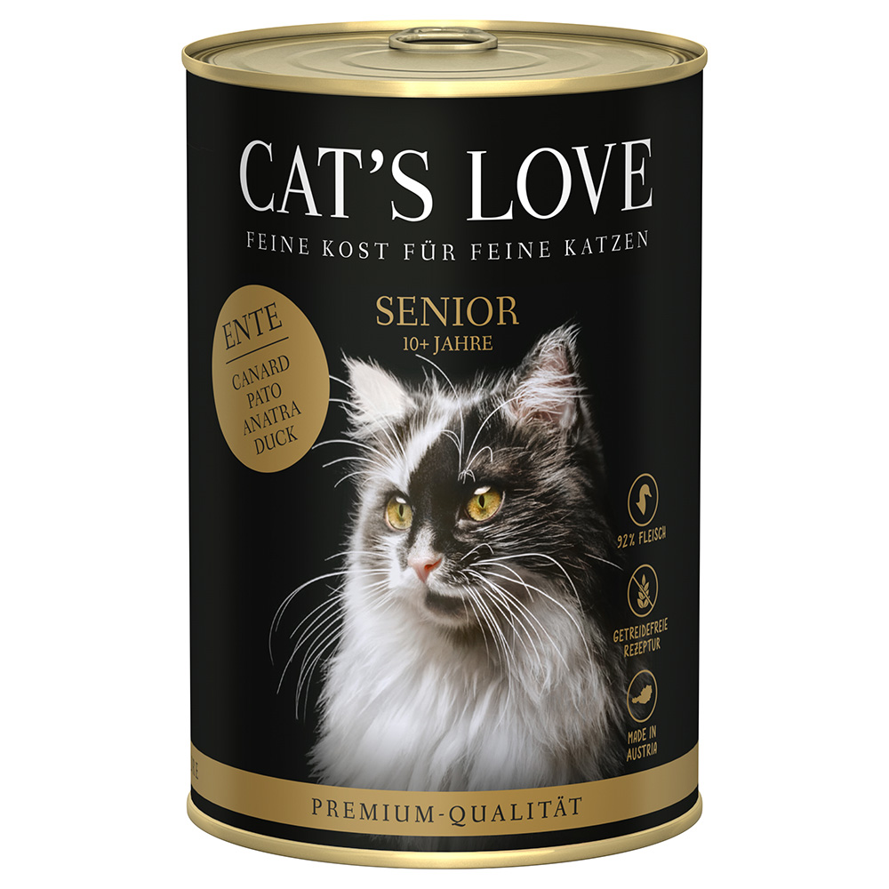 Cat's Love 6 x 400 g - Senior Ente von Cat's Love