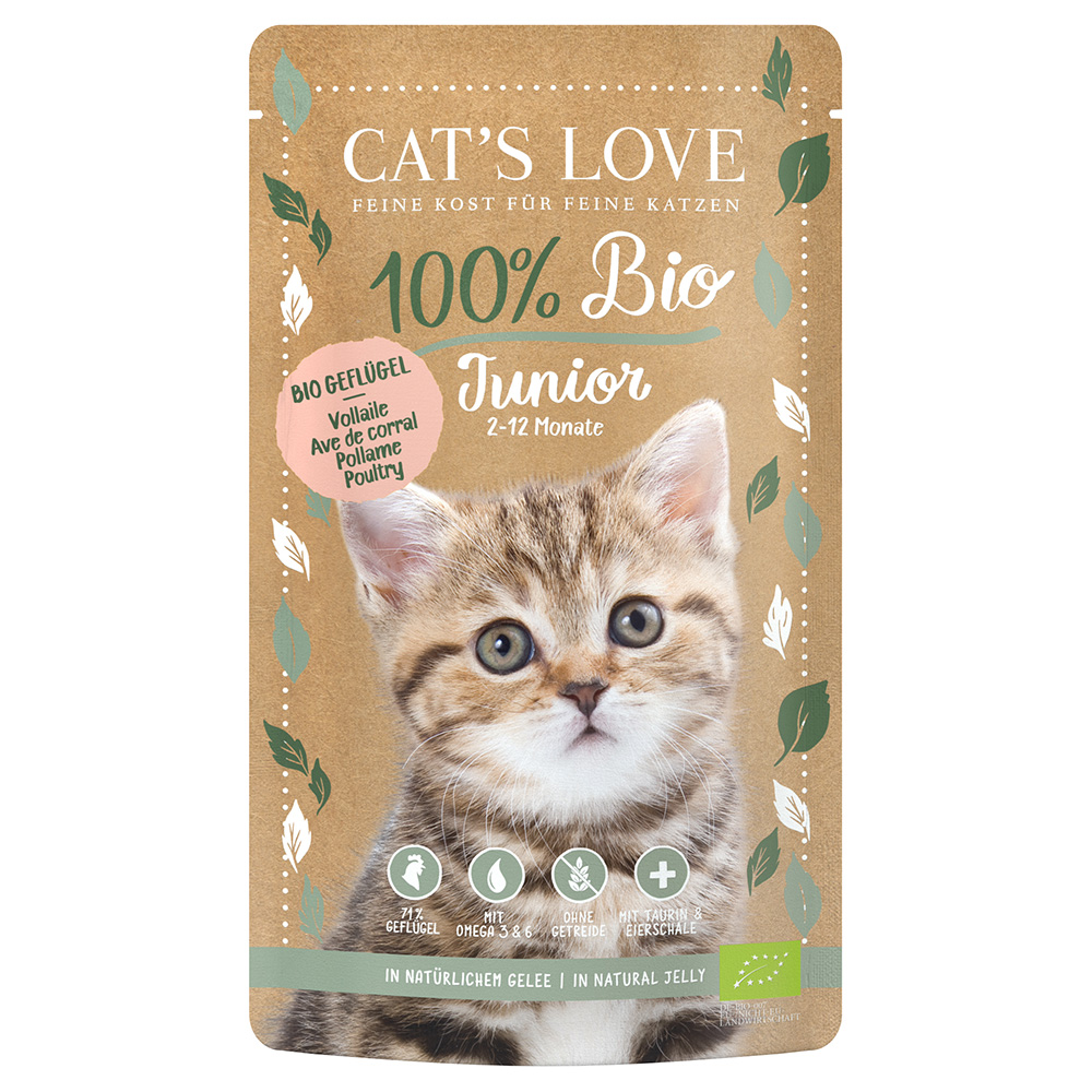 Cat's Love Bio 6 x 100 g - Junior Bio-Geflügel von Cat's Love