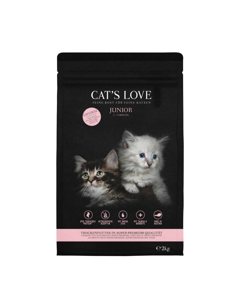 Cat's Love Junior Geflügel Katzentrockenfutter 2x2 Kilogramm