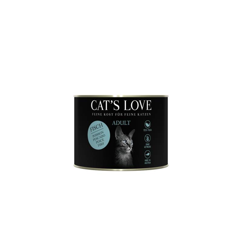 Cat's Love Nassfutter Fisch Pur mit Distelöl und Petersilie 6x200g von Cat's Love