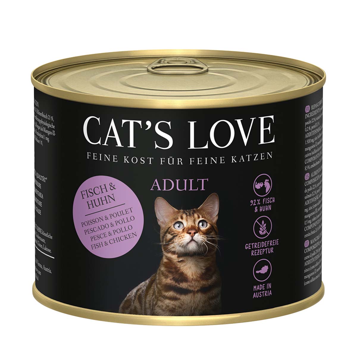 Cat's Love Nassfutter Fisch und Huhn mit Petersilie und Lachsöl 6x200g von Cat's Love