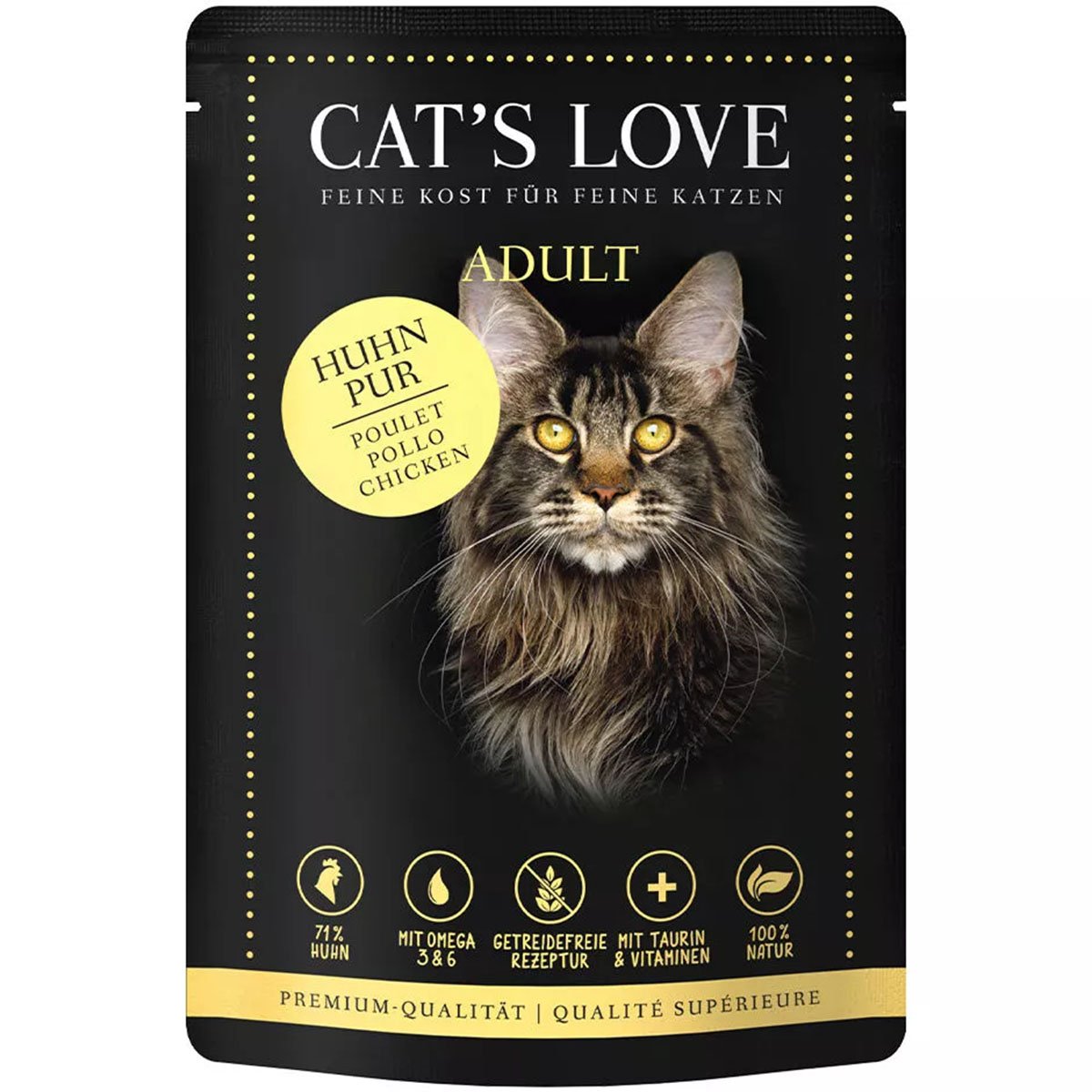 Cat's Love Nassfutter Huhn Pur mit Leinöl & Brennnessel 12x85g von Cat's Love