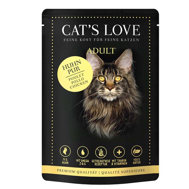 Cat's Love Nassfutter Huhn Pur mit Leinöl & Brennnessel 12x85g von Cat's Love