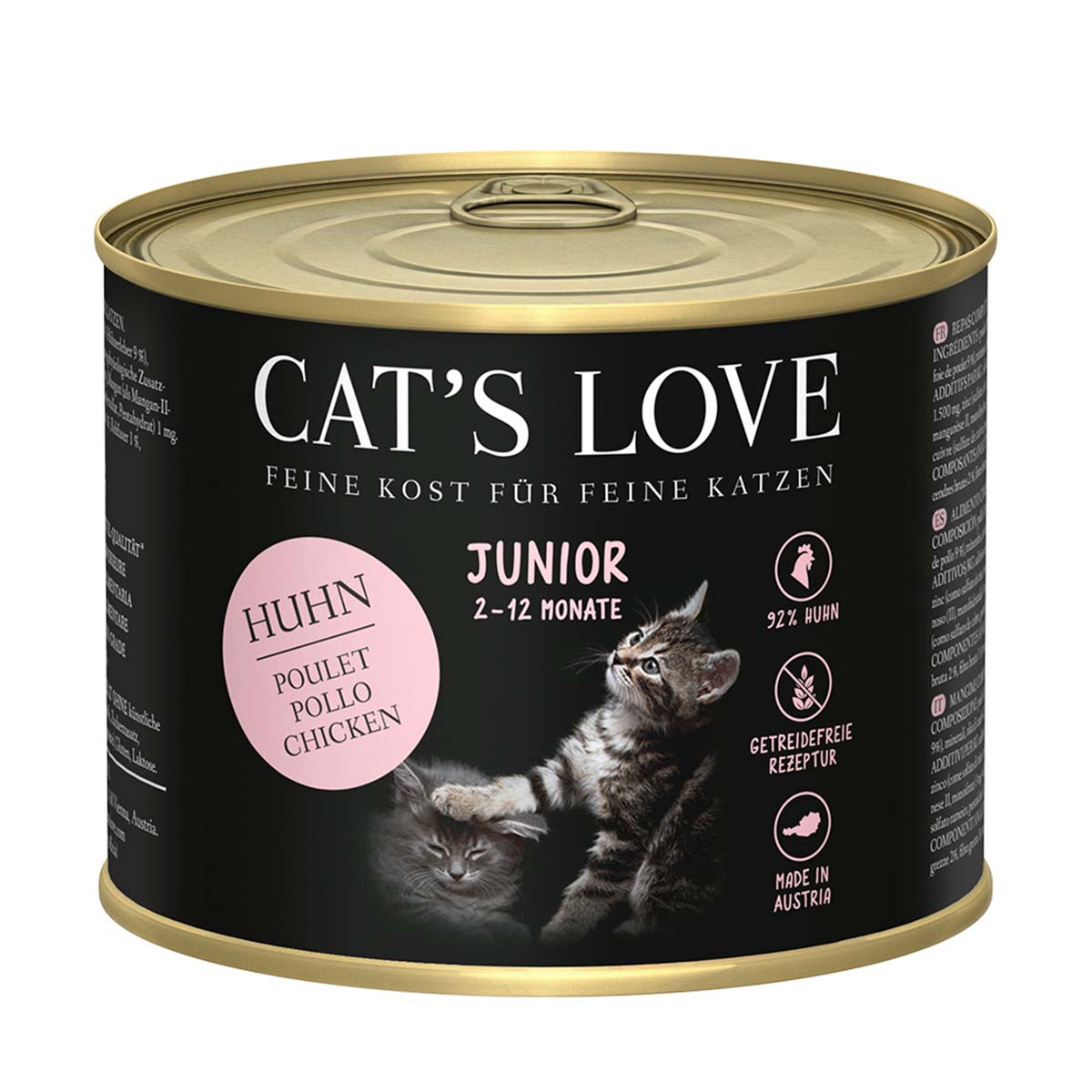 Cat's Love Nassfutter Junior Huhn Pur mit Algenkalk und Distelöl 6x200g Cat's Love Nassfutter Junior Huhn Pur mit Algenkalk und Distelöl 6x200g von Cat's Love