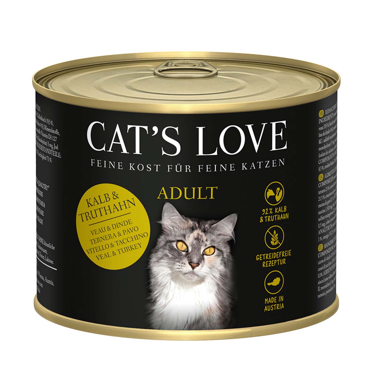 Cat's Love Nassfutter Kalb und Truthahn mit Katzenminze und Leinöl 6x200g Cat's Love Nassfutter Kalb und Truthahn mit Katzenminze und Leinöl 6x200g von Cat's Love