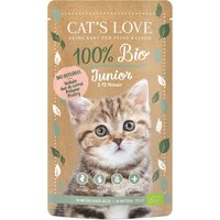 Sparpaket Cat's Love Bio 12 x 100 g - Junior Bio-Geflügel von Cat's Love