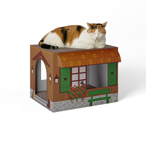 Cat's Palace Katzenhaus Urige Almhütte aus Pappe – Katzenhöhle mit Kratzbrett | Kratzmöbel & Rückzugsort für Katzen | 45 × 35 × 35 cm Cat's Palace Katzenhaus Urige Almhütte aus Pappe – Katzenhöhle mit Kratzbrett | Kratzmöbel & Rückzugsort für Katzen | 45 × 35 × 35 cm von Cat's Palace