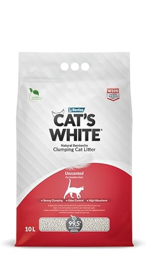 Cat's White Klumpstreu für Katzen, Geruchsabnahme für Katzen und Kätzchen, 10 l von Cat's White