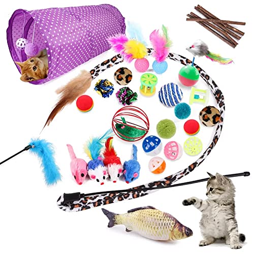 CatAmore 28 Stück Katzenspielzeug mit Katzentunnel Katze Spielzeug Maus Feder Matatabi Fisch Katzenminze CatAmore 28 Stück Katzenspielzeug mit Katzentunnel Katze Spielzeug Maus Feder Matatabi Fisch Katzenminze von CatAmore