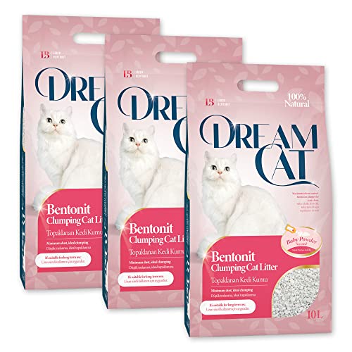 CatAmore DreamCat Katzenstreu Klumpstreu mit Babypuderduft staubarm 3 x 8,5kg (30Liter) von CatAmore