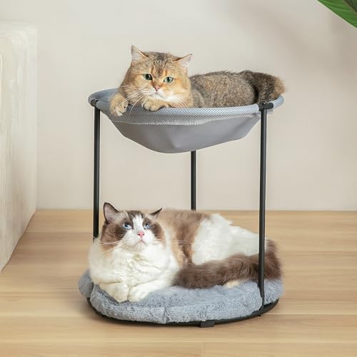 Doppel-Katzenbett, 2-lagig, erhöht, für drinnen und draußen, atmungsaktiv, 45,7 x 41,9 x 41,9 cm (mit Bettmatte) von CatAve