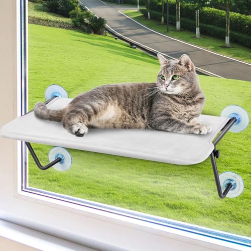 Kabellose Katzen-Fensterstange mit 4 starken Saugnäpfen für Tür und Wand von CatAve