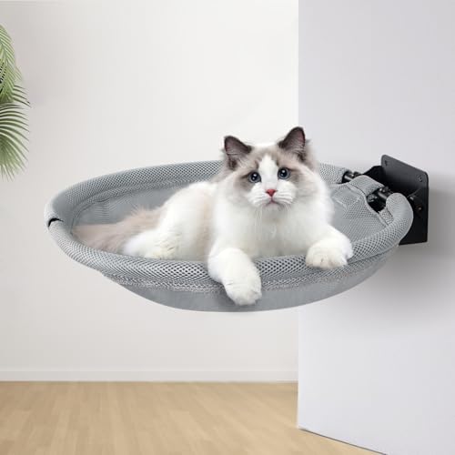Wandmontierte Katzenhängematte, faltbares Katzenbett mit atmungsaktivem Stoff, großes Katzen-Wandregal passt für Stürze und Schränke, Katzenbett hält bis zu 13,6 kg zum Schlafen, Spielen, Klettern und Wandmontierte Katzenhängematte, faltbares Katzenbett mit atmungsaktivem Stoff, großes Katzen-Wandregal passt für Stürze und Schränke, Katzenbett hält bis zu 13,6 kg zum Schlafen, Spielen, Klettern und von CatAve