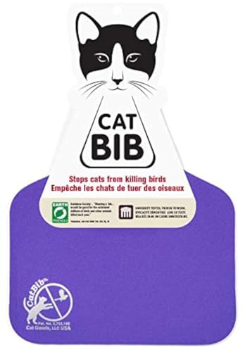 CatBib Vogelrettendes Katzenhalsband, verhindert, dass Katzen Vögel fangen und töten, buntes Lätzchen, um Vögel und andere Wildtiere zu retten, Größe L, Violett CatBib Vogelrettendes Katzenhalsband, verhindert, dass Katzen Vögel fangen und töten, buntes Lätzchen, um Vögel und andere Wildtiere zu retten, Größe L, Violett von CatBib