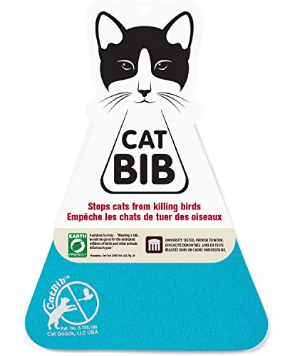 CatBib Vogelrettendes Katzenhalsband, verhindert, dass Katzen Vögel fangen und töten, buntes Lätzchen, um Vögel und andere Wildtiere zu retten (klein, Türkis) von CatBib