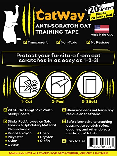 CatWay 20 Stück Möbelschoner vor Katzen Kratzen, Couchschutz für Katzen, Anti-Kratz-Möbelschutz, Couchschutz für Katzen – Sofa Eckkratzen Training Tape Abschreckung Made in USA CatWay 20 Stück Möbelschoner vor Katzen Kratzen, Couchschutz für Katzen, Anti-Kratz-Möbelschutz, Couchschutz für Katzen – Sofa Eckkratzen Training Tape Abschreckung Made in USA von CatWay