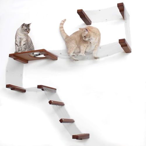 CatastrophiCreations Unsichtbare Katzenspielwohnung Wandmontage Lounge, Klettern, Lounge und Spielmöbel Katzenbaum Regale für Haustiere, Natur/Natur von CatastrophiCreations