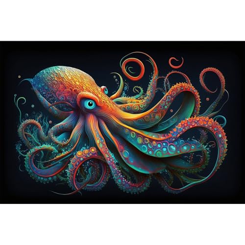 CaterRina Oktopus-Aquarium-Hintergrund, abstrakter farbenfroher Oktopus-Terrarium-Hintergrund, leuchtender Oktopus auf schwarzem Hintergrund, Poster-Tapete, Dekoration, Vinyl, 183 x 45 cm CaterRina Oktopus-Aquarium-Hintergrund, abstrakter farbenfroher Oktopus-Terrarium-Hintergrund, leuchtender Oktopus auf schwarzem Hintergrund, Poster-Tapete, Dekoration, Vinyl, 183 x 45 cm von CaterRina