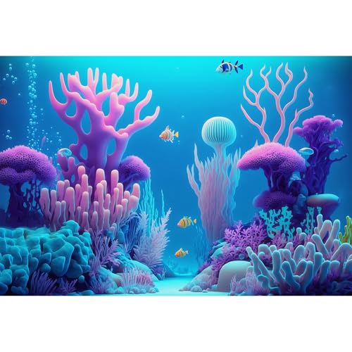 Hintergrund für Aquarium, Unterwasserlandschaft, Cartoon-Stil, rosa Korallen und gestreifte Fische, Terrarium, tropische bunte Fische, Meeres-Sonnenstrahlen, Poster, Dekoration, Vinyl, 183 x 61 cm Hintergrund für Aquarium, Unterwasserlandschaft, Cartoon-Stil, rosa Korallen und gestreifte Fische, Terrarium, tropische bunte Fische, Meeres-Sonnenstrahlen, Poster, Dekoration, Vinyl, 183 x 61 cm von CaterRina