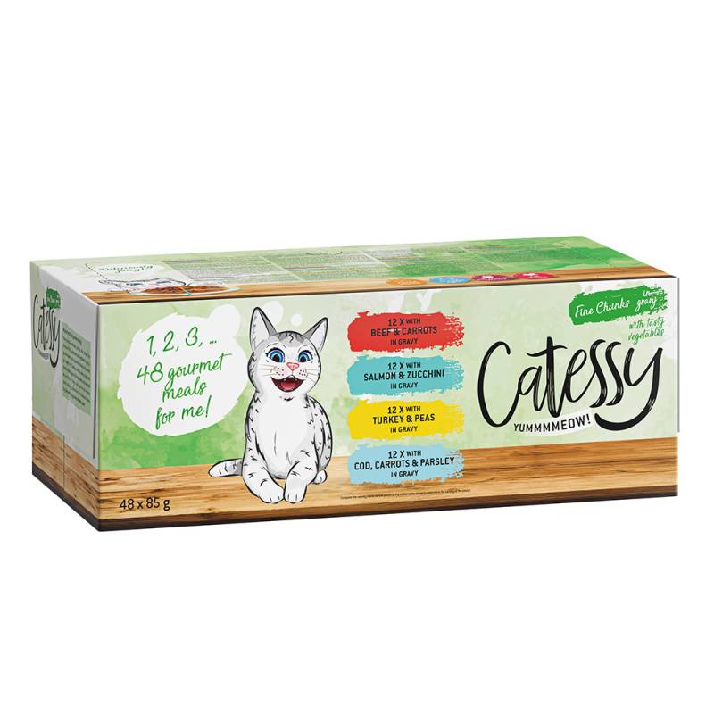 Catessy Delikatess-Häppchen mit Gemüse in Sauce Mix mit 4 Sorten - Sparpaket 48 x 85 g von Catessy