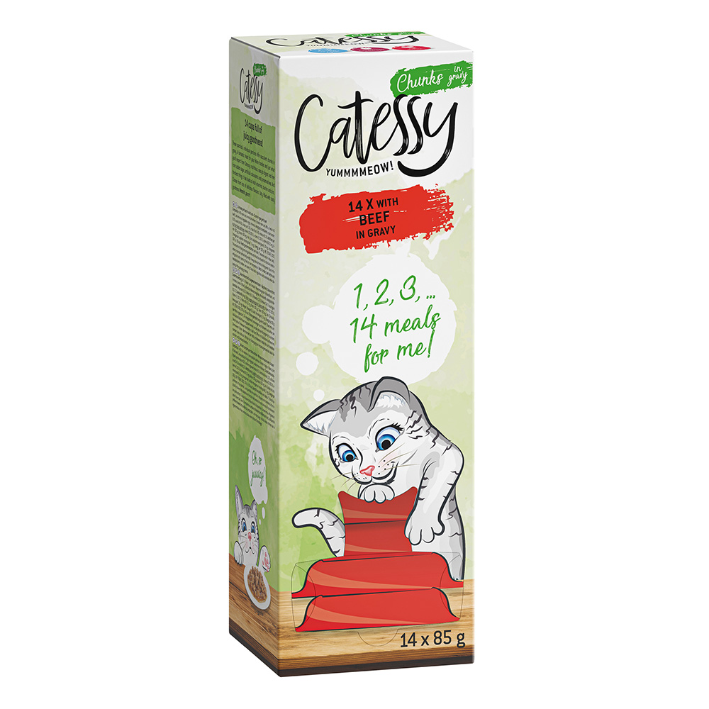 Catessy Häppchen in Sauce Schälchen 14 x 85 g 2 + 1 GRATIS! - mit Rind Catessy Häppchen in Sauce Schälchen 14 x 85 g 2 + 1 GRATIS! - mit Rind von Catessy