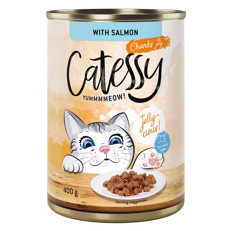 Catessy Häppchen in Sauce oder Gelee 12 x 400 g - mit Lachs in Gelee von Catessy