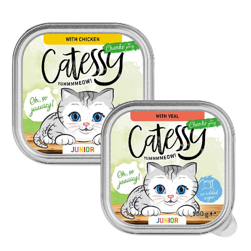 Catessy Junior-Häppchen in Sauce Mix mit 2 Sorten 2 + 1 GRATIS! - 16 x 100 g Catessy Junior-Häppchen in Sauce Mix mit 2 Sorten 2 + 1 GRATIS! - 16 x 100 g von Catessy