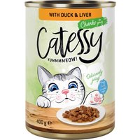Sparpaket Catessy Häppchen in Sauce oder Gelee 24 x 400 g - mit Ente und Leber in Sauce von Catessy