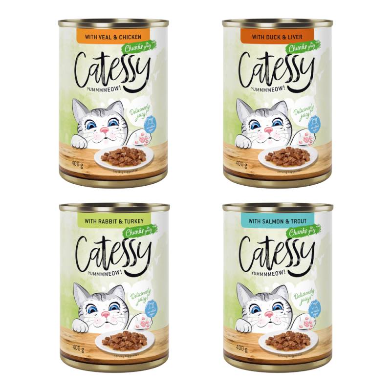 Sparpaket Catessy Häppchen in Sauce oder Gelee 48 x 400 g - Mixpaket Sauce (4 Sorten) von Catessy