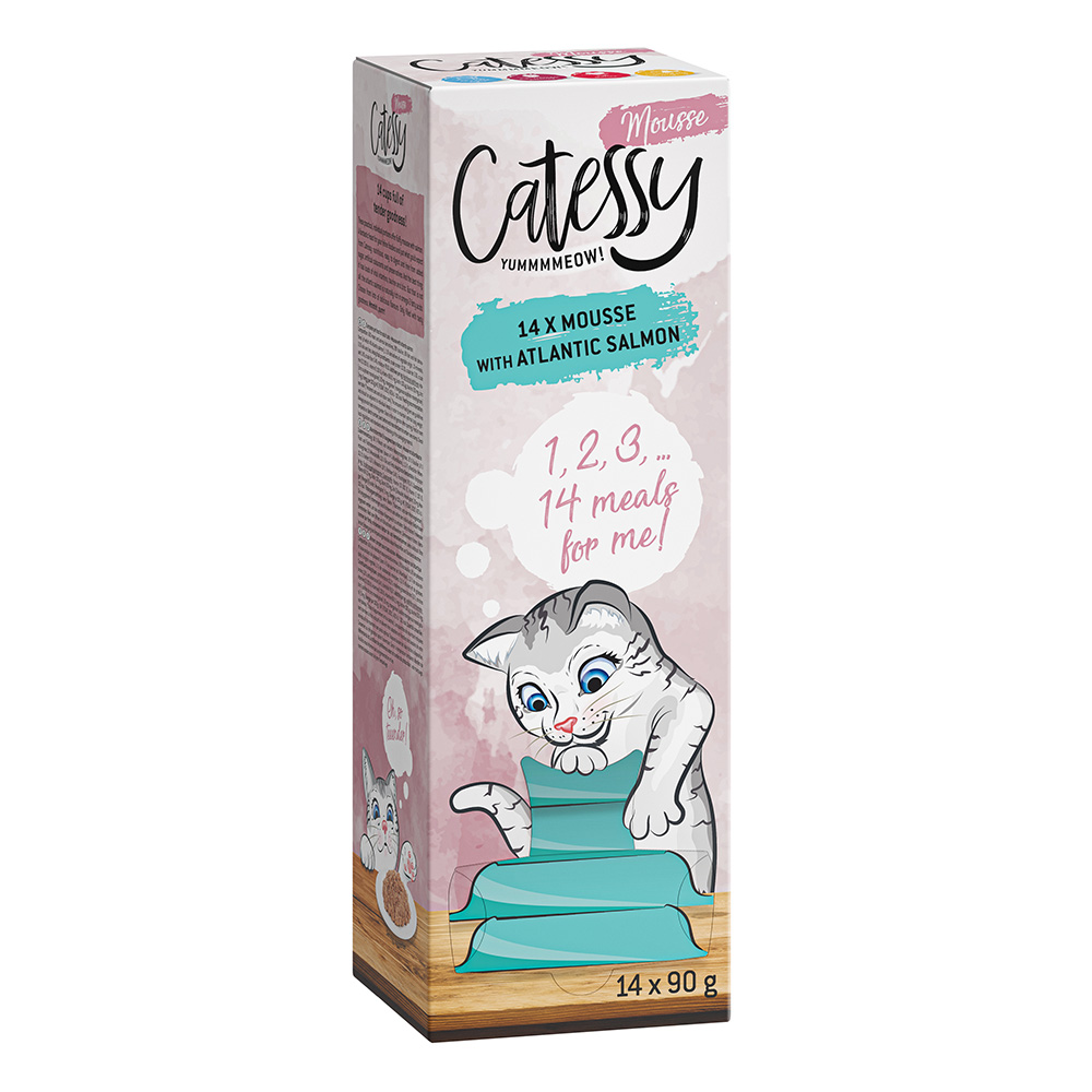 Sparpaket Catessy Mousse Schälchen 28 x 90 g - mit Atlantiklachs von Catessy