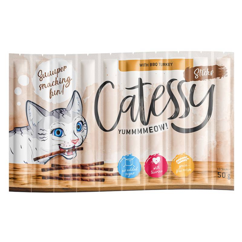 Sparpaket Catessy Sticks 150 x 5 g - mit BBQ Pute von Catessy