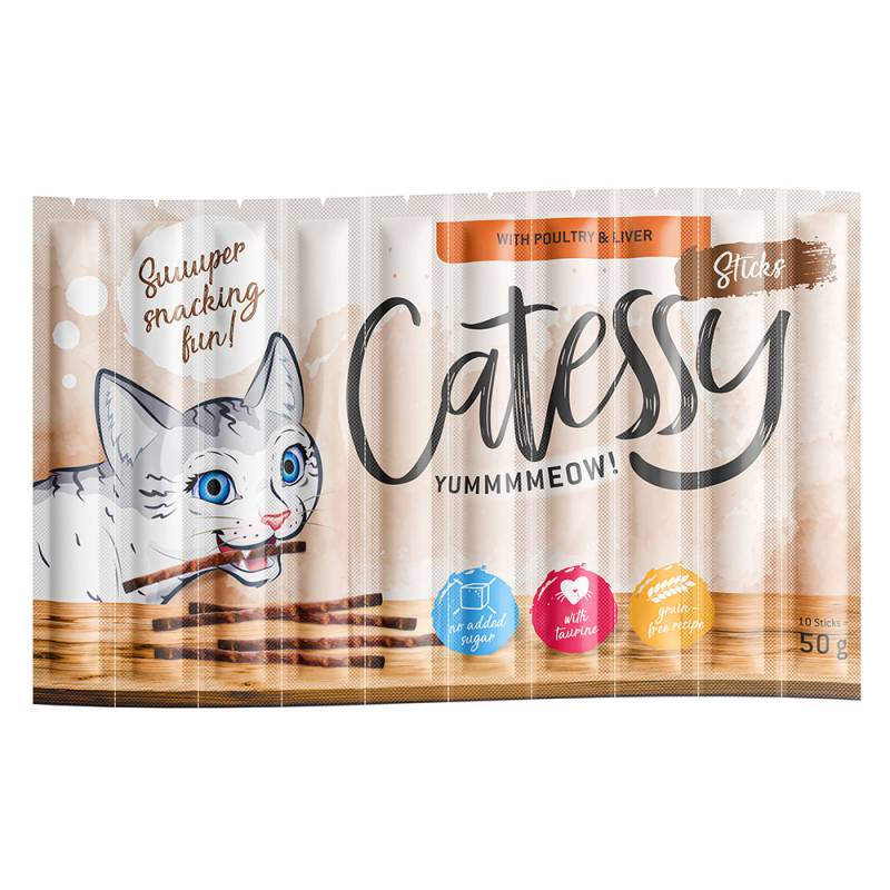 Sparpaket Catessy Sticks 50 x 5 g - mit Geflügel & Leber von Catessy