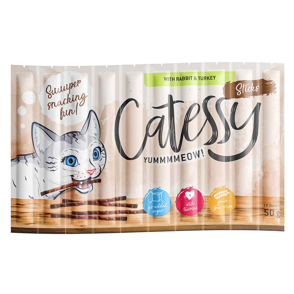 Sparpaket Catessy Sticks 50 x 5 g - mit Kaninchen & Pute von Catessy