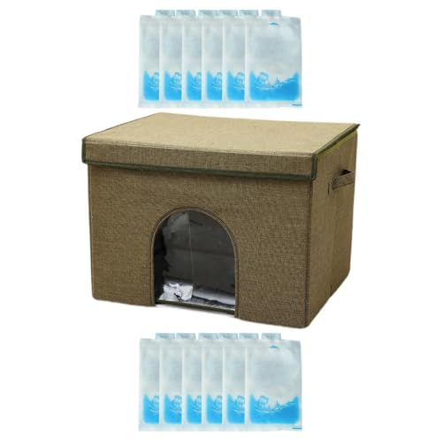 Kühlendes Katzenhaus für den Sommer, mit Kühlakkus, waschbares faltbares Haustierbett für Indoor-Katzen und kleine Hunde von Catgol