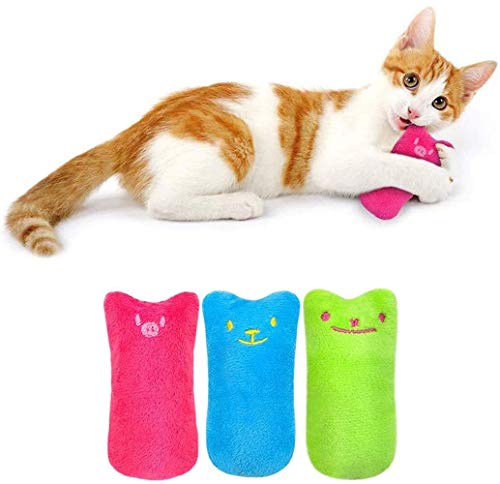 CathEU Katzenminzenspielzeug, Minzkissen, natürliches Katzenspielzeug für Kätzchen, niedliche Kissen für natürliche Katzenminze, plüschiges, daumenförmiges Katzenspielzeug (Colours) von CathEU