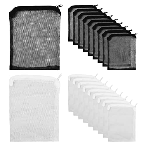 20 Pcs Aquarium Filterbeutel Fine, Aquarien Netzbeutel mit Reißverschluss 15x20cm, Netz Filtersack mit Hohem Durchfluss, Netzfilterbeutel Wiederverwendbare für Aktivkohle Keramikring, Weiß und Schwarz 20 Pcs Aquarium Filterbeutel Fine, Aquarien Netzbeutel mit Reißverschluss 15x20cm, Netz Filtersack mit Hohem Durchfluss, Netzfilterbeutel Wiederverwendbare für Aktivkohle Keramikring, Weiß und Schwarz von Catime
