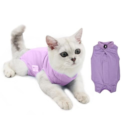 Recovery Suit Katze, Katzenbody Nach Op, Kegel E Halsband Alternative, Haustiere Chirurgie Suits, Welpenschutzkleidung, Cat Chirurgischer Erholungsanzug für Bauchwunden oder Hautkrankheiten (M, lila) Recovery Suit Katze, Katzenbody Nach Op, Kegel E Halsband Alternative, Haustiere Chirurgie Suits, Welpenschutzkleidung, Cat Chirurgischer Erholungsanzug für Bauchwunden oder Hautkrankheiten (M, lila) von Catime