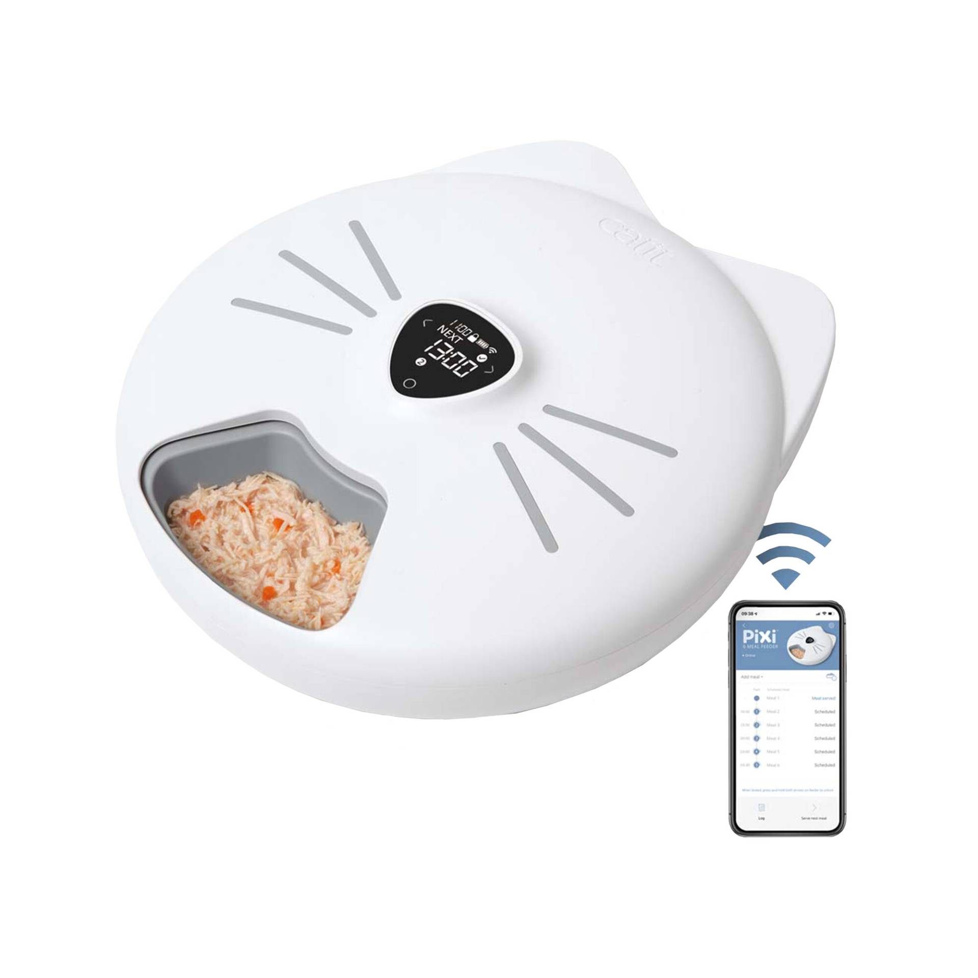 Catit PIXI Smart 6-Mahlzeiten-Futterautomat - 6 x 170 ml - 37 x 34,5 x 9,5 - Weiß Catit PIXI Smart 6-Mahlzeiten-Futterautomat - 6 x 170 ml - 37 x 34,5 x 9,5 - Weiß von Catit Design