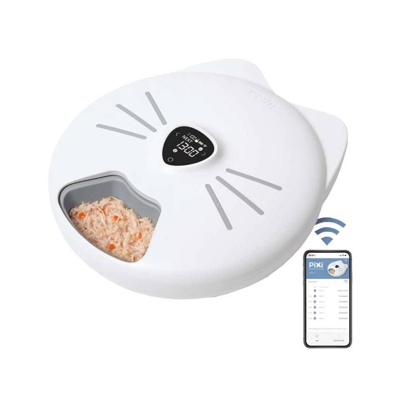 Catit PIXI Smart 6-Mahlzeiten-Futterautomat - 6 x 170 ml - 37 x 34,5 x 9,5 - Weiß von Catit Design