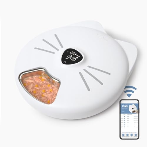 Ca PIXI Intelligenter Futternapf für 6 Portionen mit Edelstahlschale für Katzen von Catit