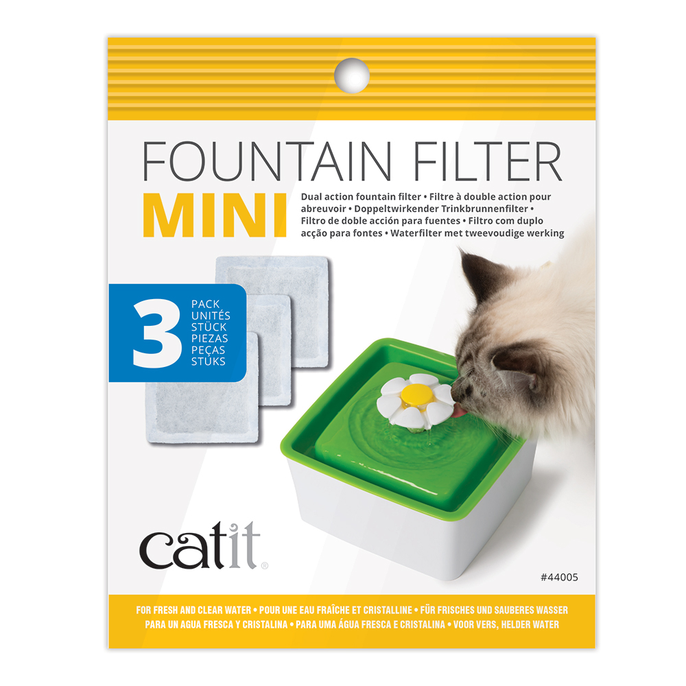 Catit 2.0 Flower Fountain MINI - Zubehör: 3er Set Ersatzfilter (OHNE Trinkbrunnen) von Catit