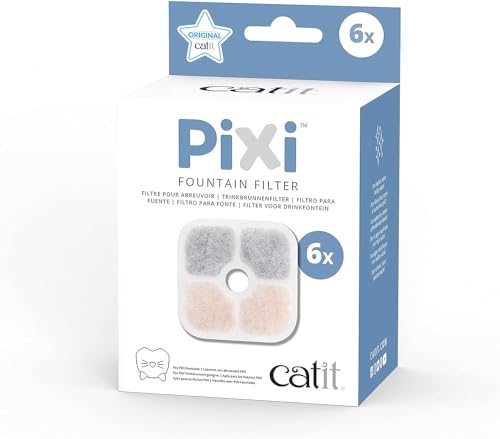 Catit 43722 Pixi Ersatzfilter, Trinkbrunnenfilter für die Catit Pixi Trinbrunnen, 6er Pack, Weiß von Catit