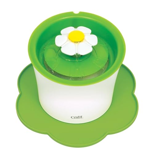 Catit Silikonmatte in Blumenform, wasserdichte Unterlage für Trinkbrunnen, 30cm, grün, 1 Stück (1er Pack) von Catit