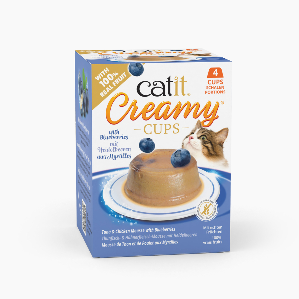 Catit Creamy Cups 4 x 25 g - Thunfisch & Huhn mit Blaubeeren Catit Creamy Cups 4 x 25 g - Thunfisch & Huhn mit Blaubeeren von Catit