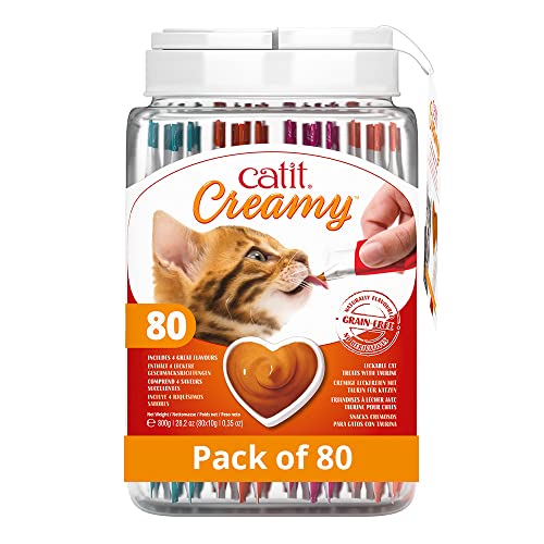 Catit Creamy Leckpaste für Katzen, Geschenkdose, 80 x 10g von Catit
