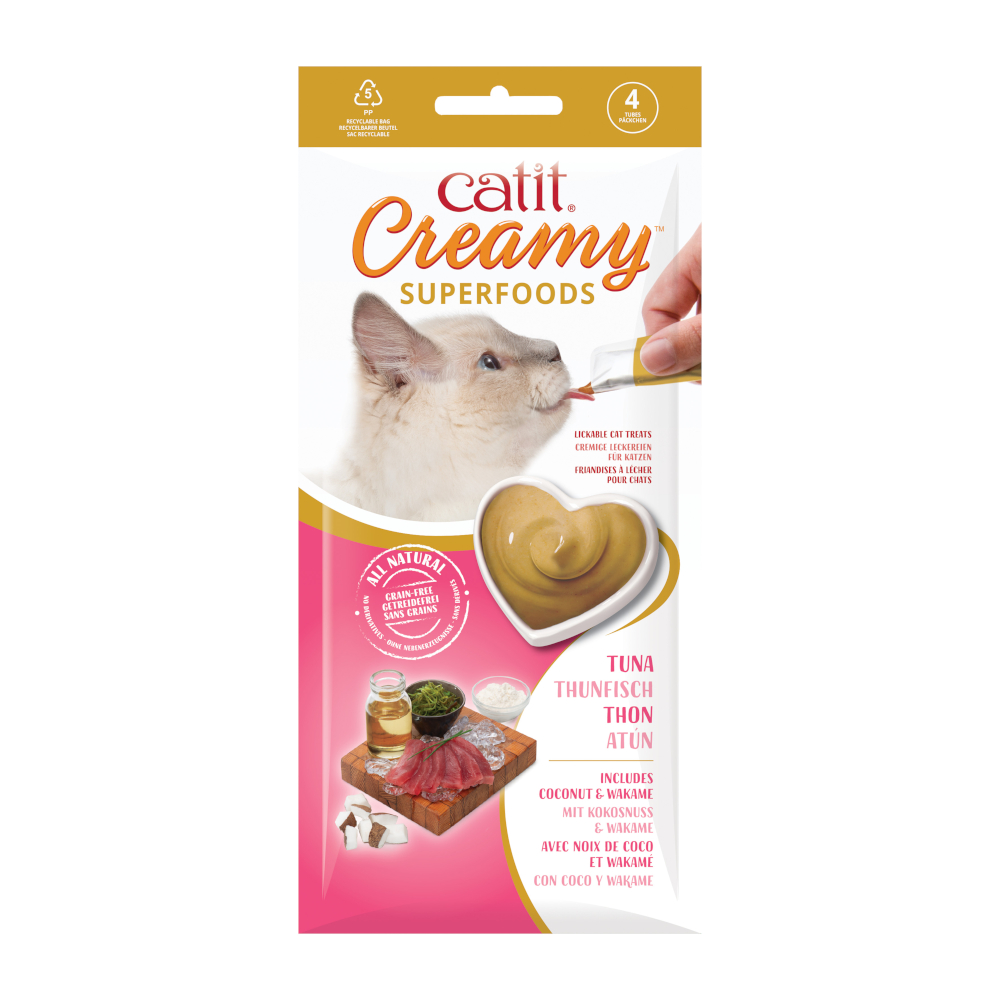 Catit Creamy Superfoods 4 x 10 g - Thunfisch, Kokosnuss & Wakame Catit Creamy Superfoods 4 x 10 g - Thunfisch, Kokosnuss & Wakame von Catit